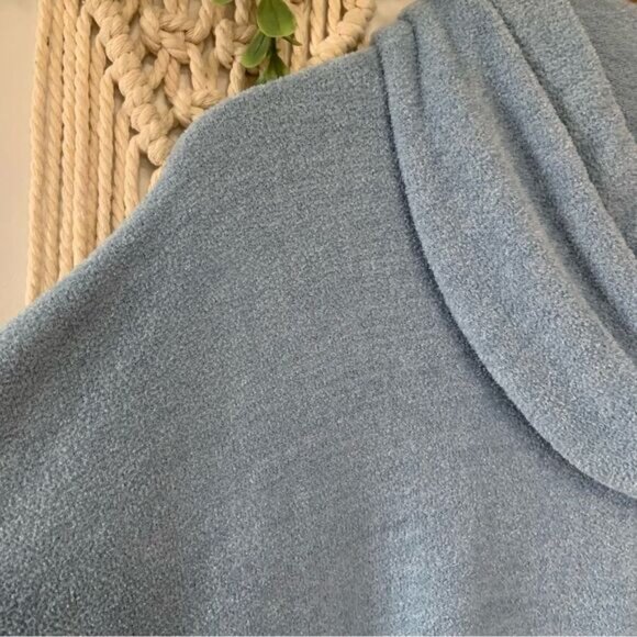 BAREFOOT DREAMS Cozy Chic Ultra Lite Full Zip Short Sleeve Hoodie Blue Size 1X - Picture 7 of 10